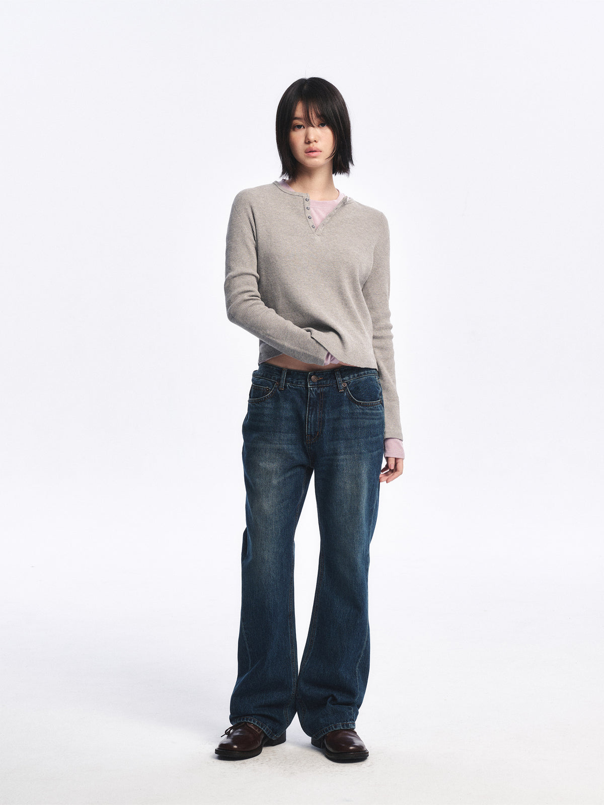 Low Classic Wool-Blend Stitch Long Sleeve Tee Lavender