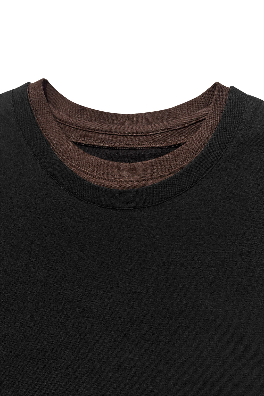 [matinkim] COLOR POINT LAYERED TOP FOR MEN IN BLACK