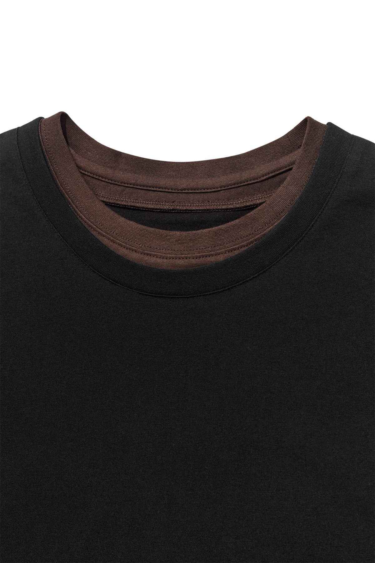 [matinkim] COLOR POINT LAYERED TOP FOR MEN IN BLACK