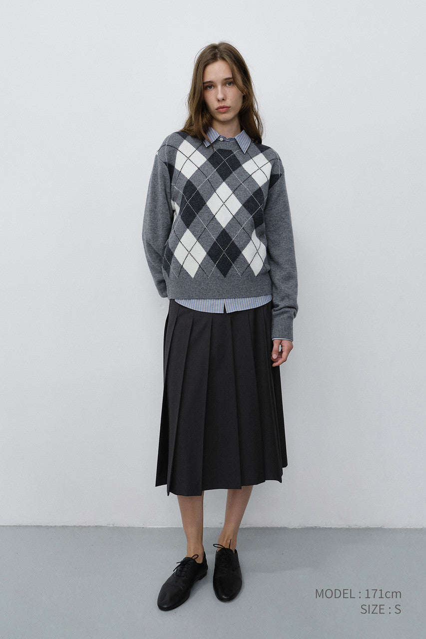Dunst Pleats Long Skirt Charcoal Grey