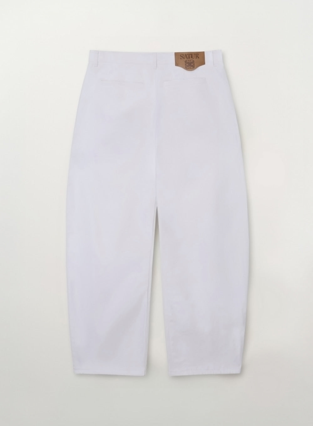 Satur Cotton Curved Pants - White