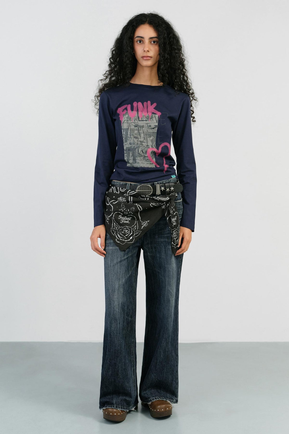 Instantfunk Low Rise Buckle Denim - Blue
