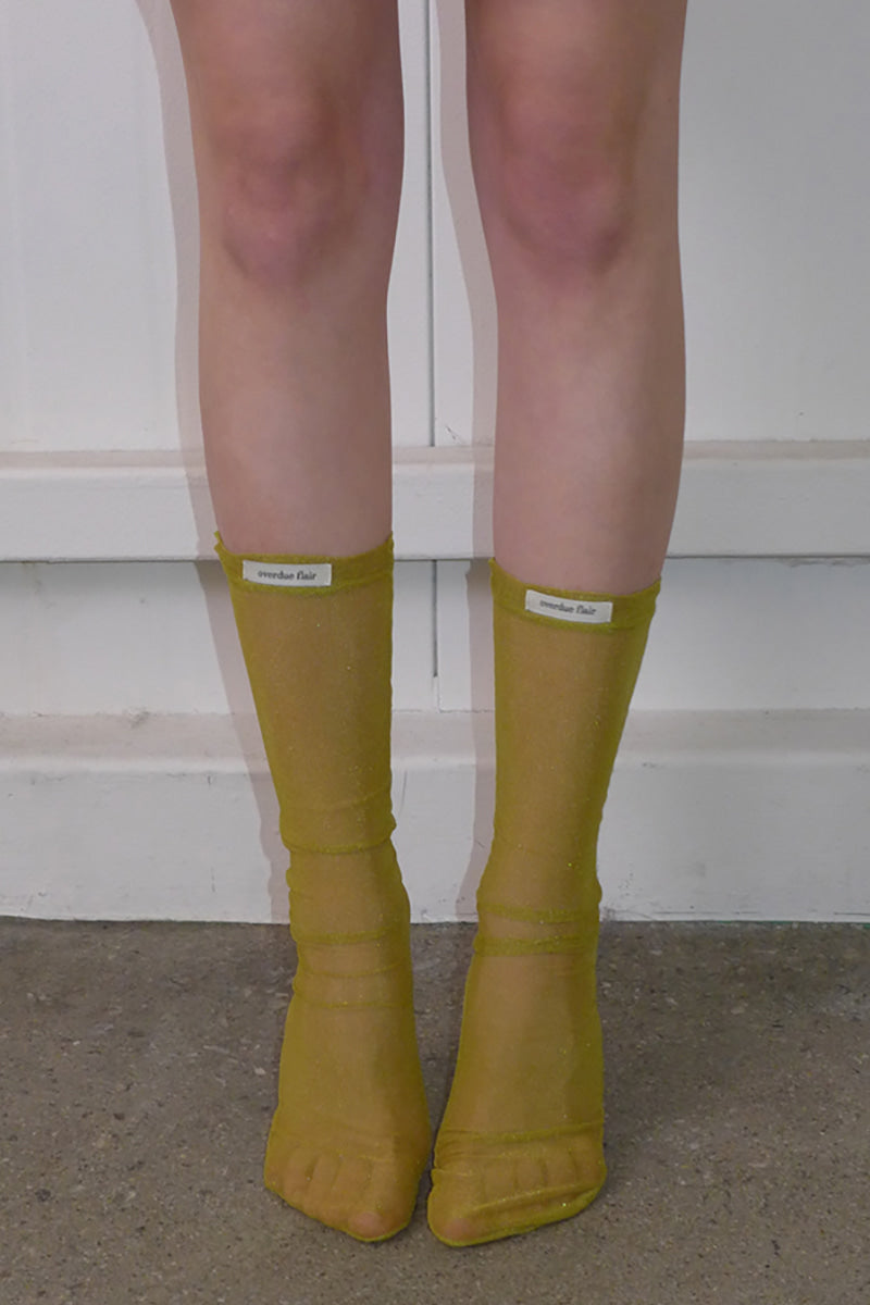 Overdueflair Mesh Socks Olive