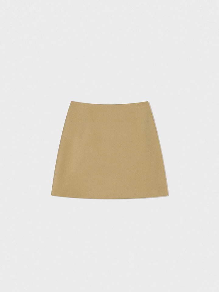 Low Classic A-Line Mini Skirt Beige