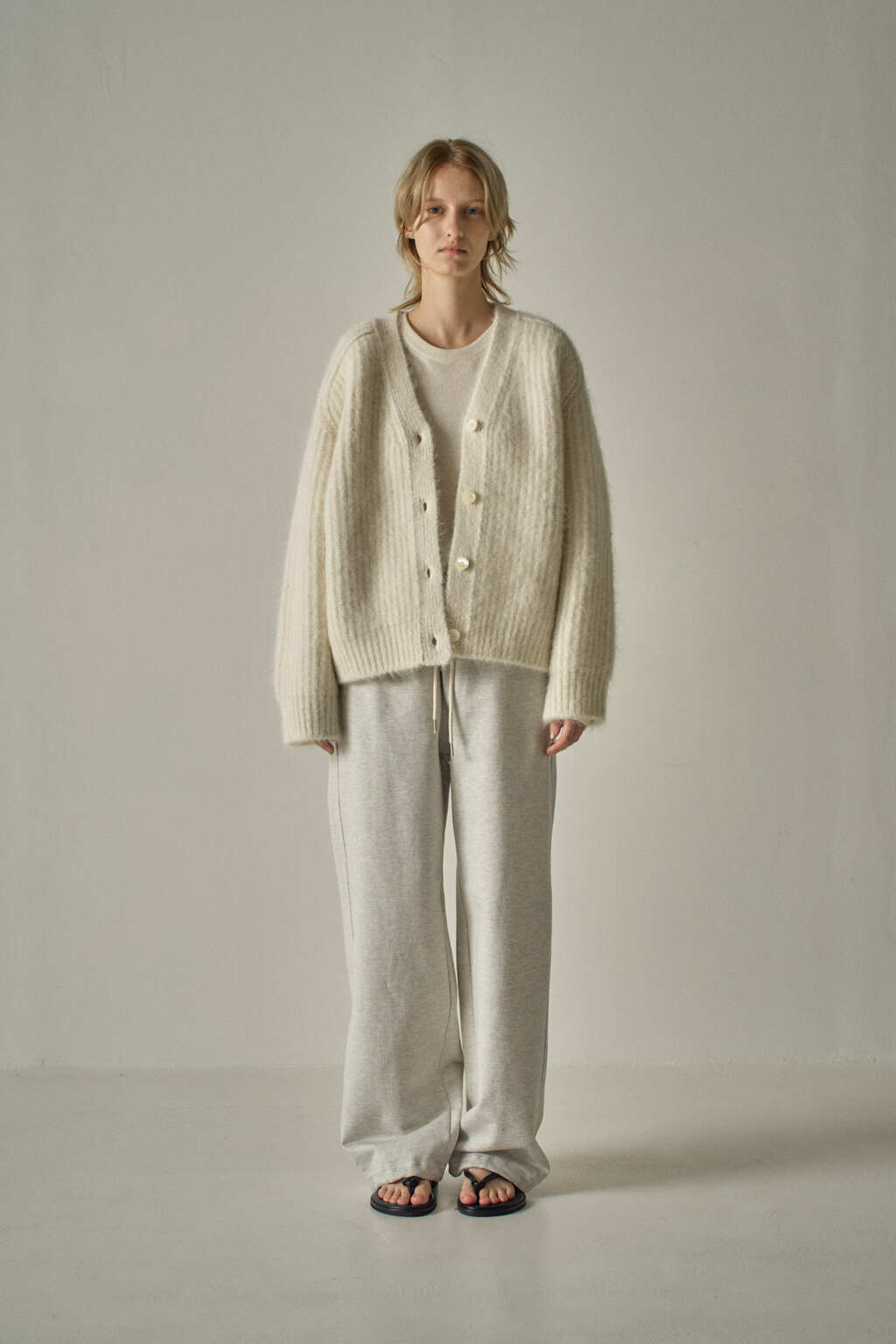 Facade Pattern Alpaca Cloud Cardigan ivory