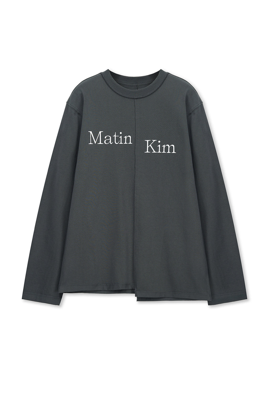 [matinkim] Asymmetric Logo Top IN Charcoal