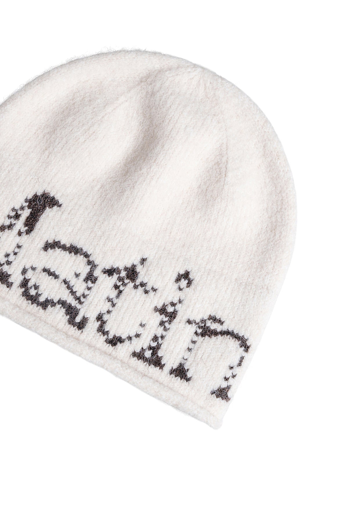 Matinkim Boucle Crack Logo Beanie IN Light Beige