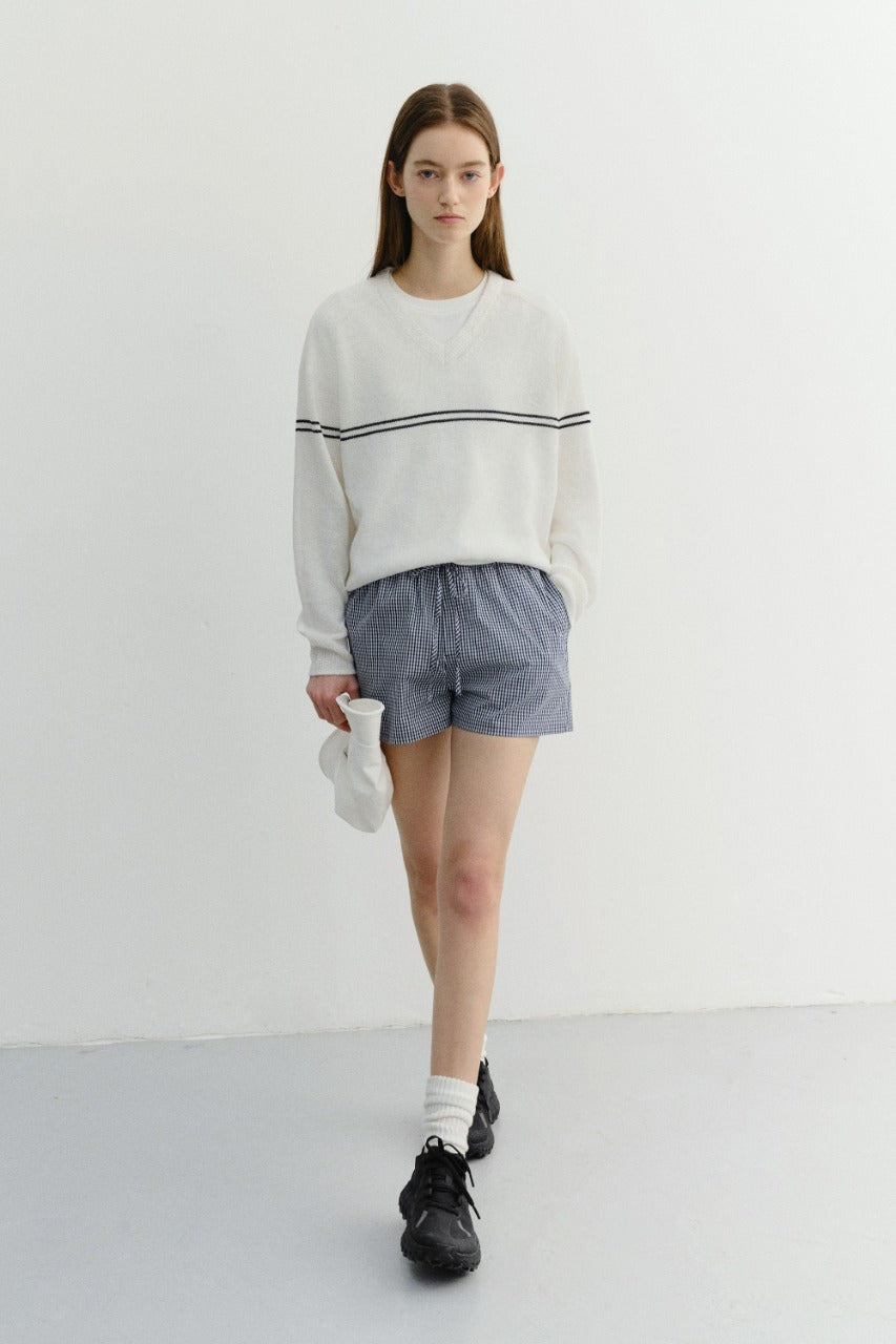 Dunst Pajama Mini Shorts Navy Check