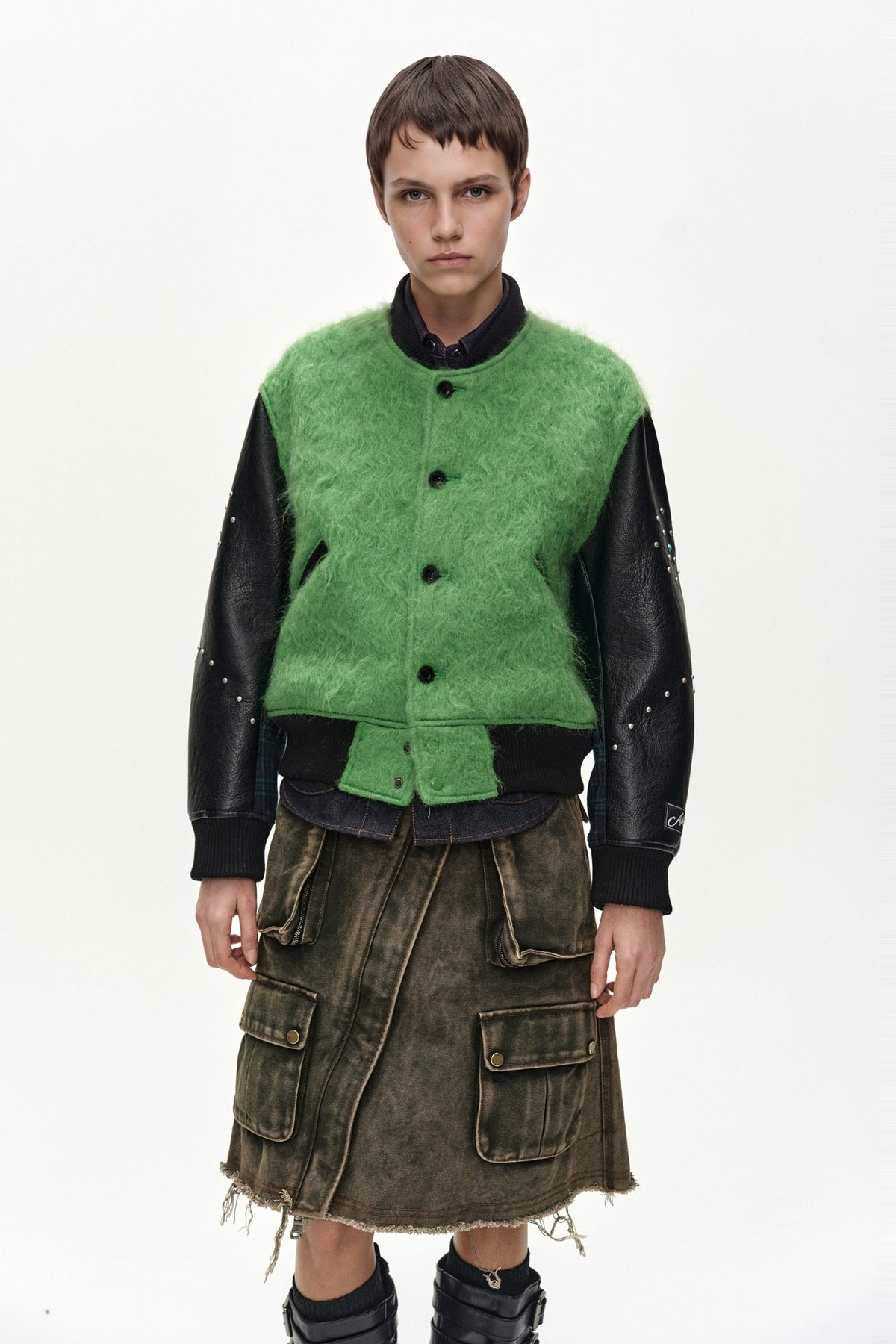 Andersson Bell Lawn Hairy Wool Varsity Jacket