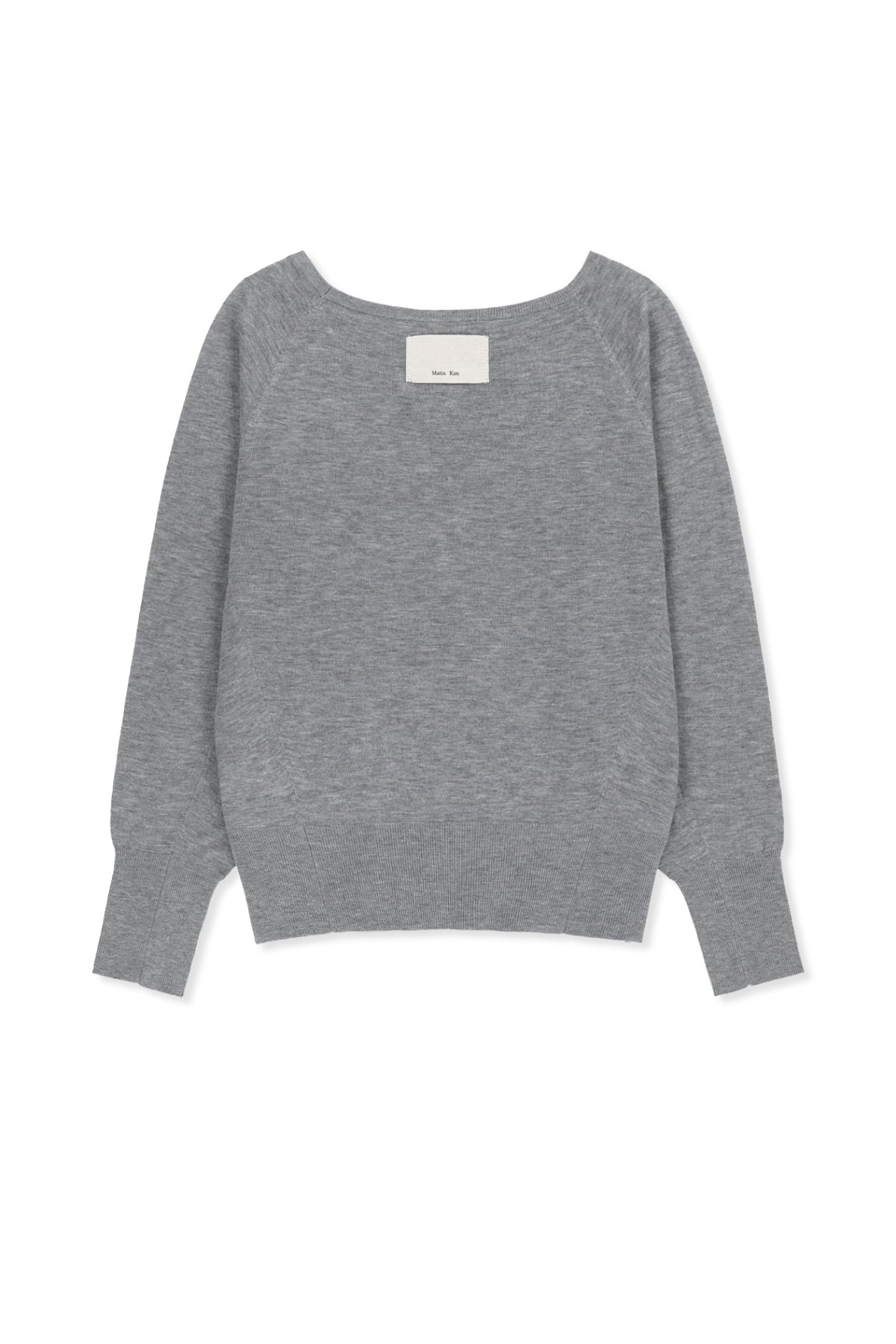 Matinkim Betwing Fit Boat Neck Knit Pullover IN Grey