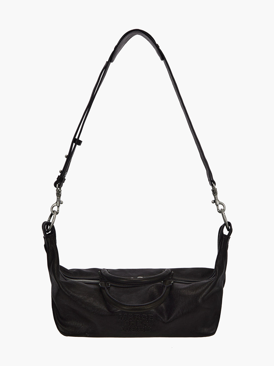 Margesherwood Dumpling EW Tote black washed nappa