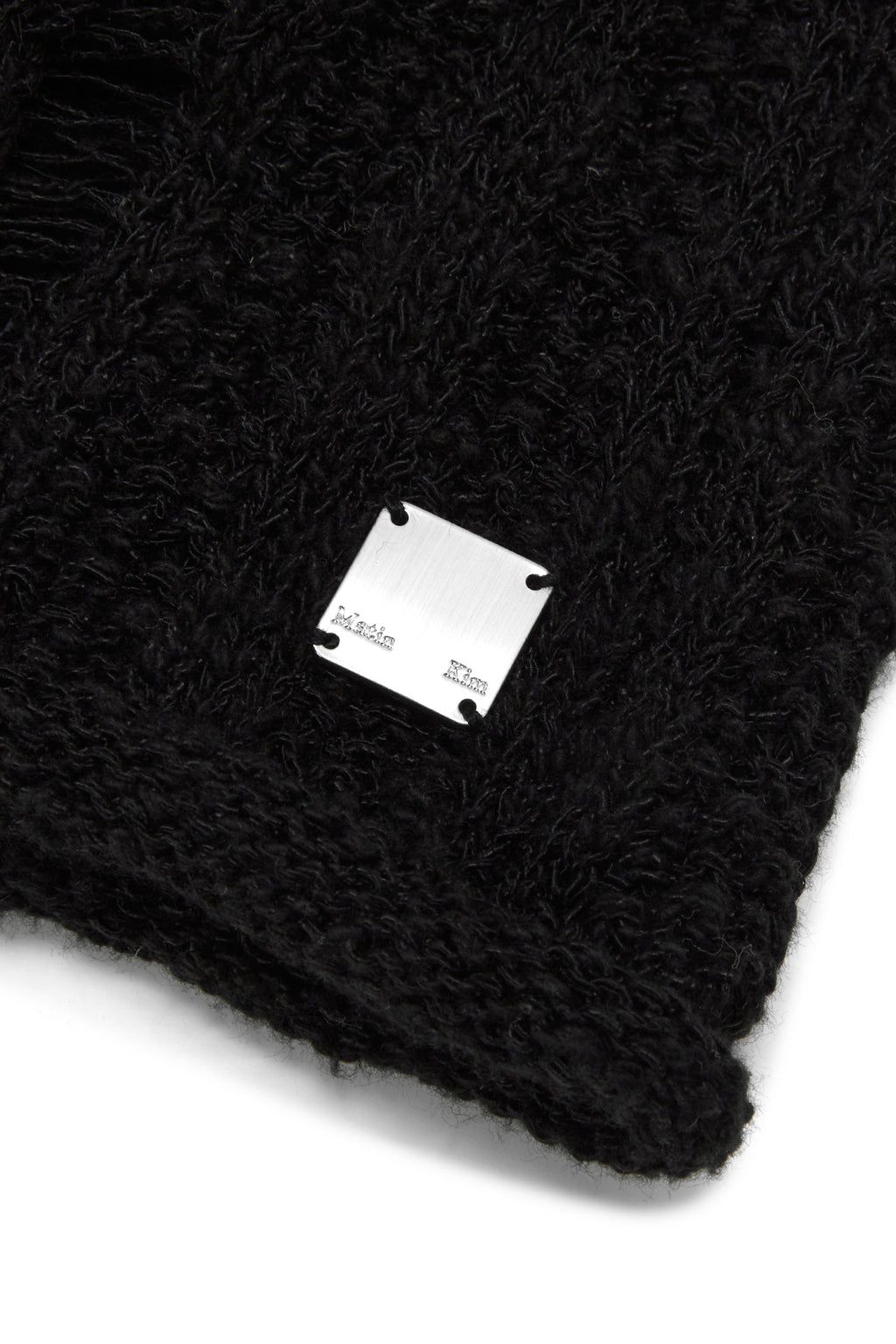 [matinkim] STRIPE CHUNKY BEANIE IN BLACK