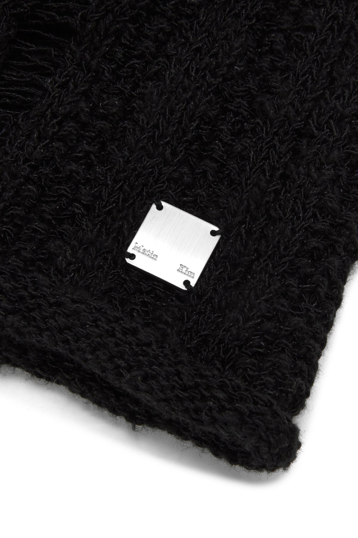 [matinkim] STRIPE CHUNKY BEANIE IN BLACK