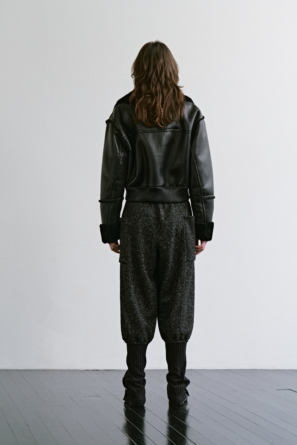 Treemingbird High-Neck Shearling Jumper Black