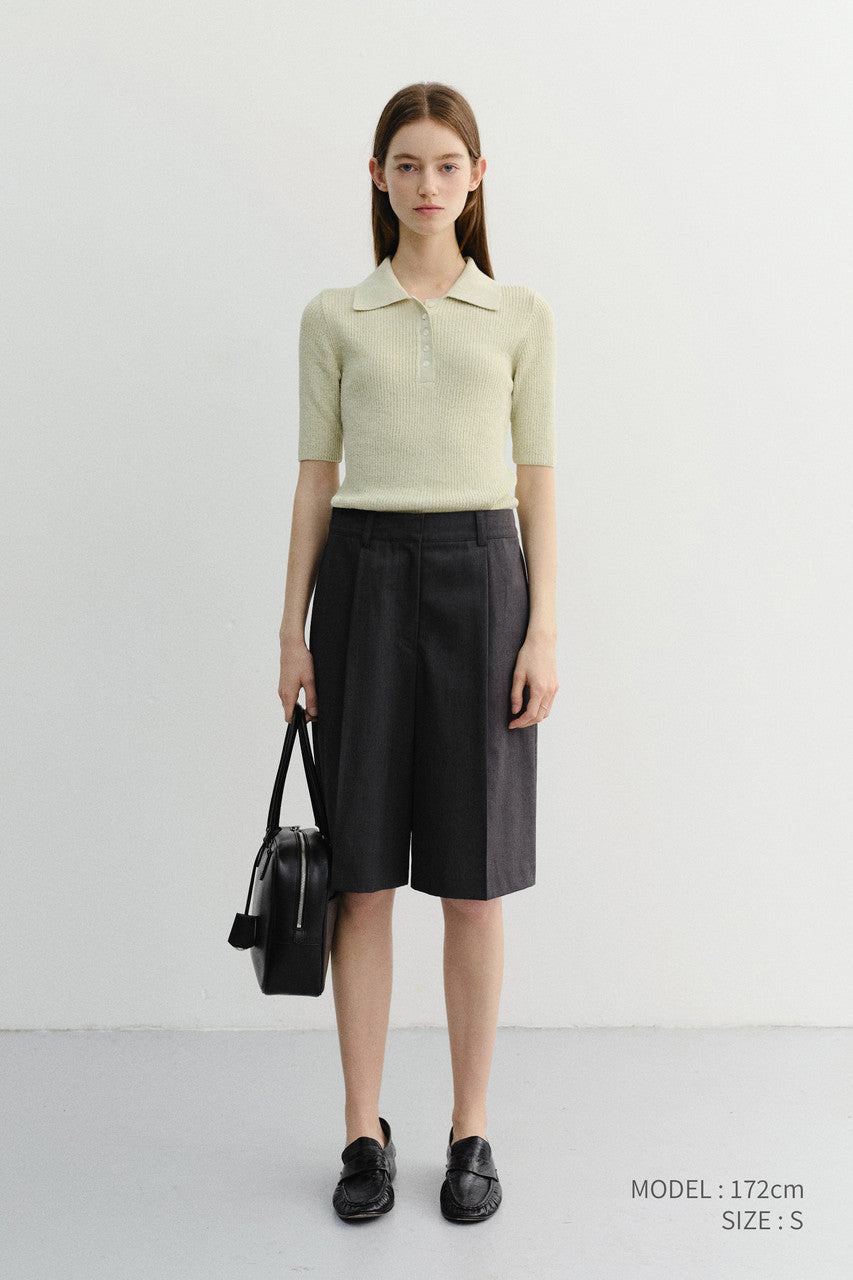 Dunst Buttoned Slim Polo Knit Mint
