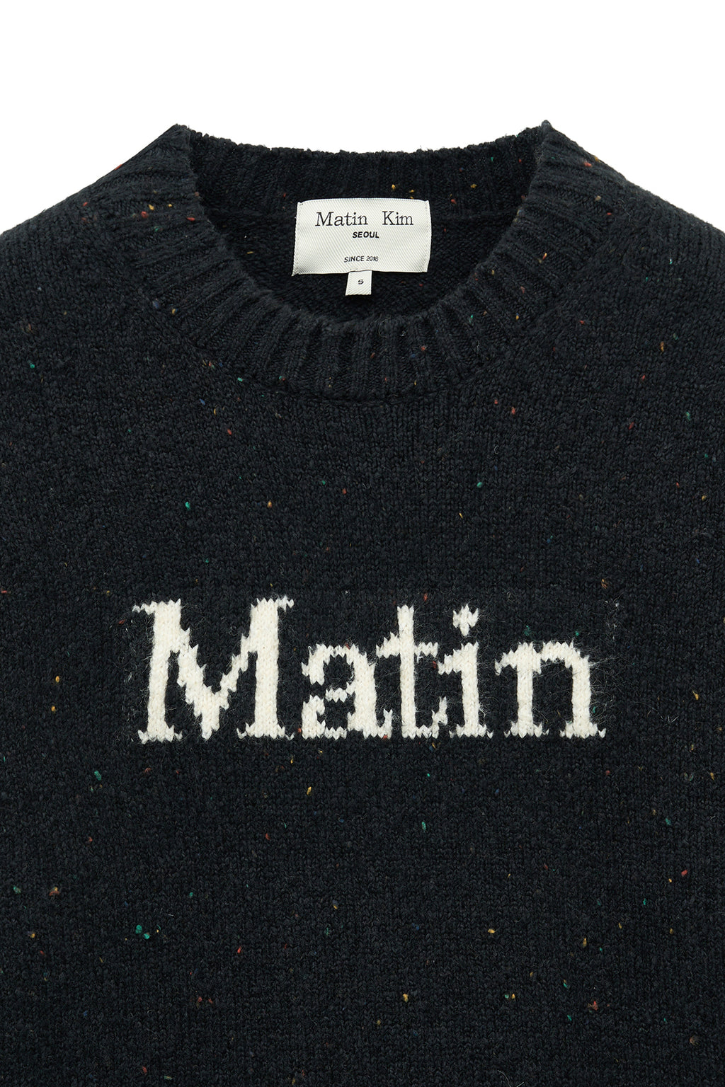 [matinkim] Matin Mixed Yarn Knit Pullover IN Dark Navy