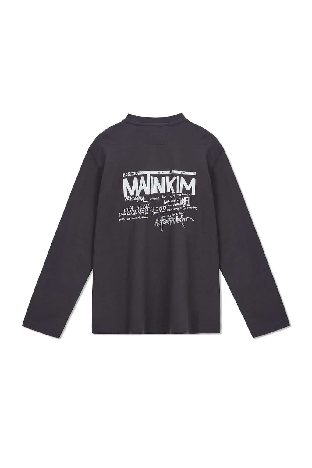 [matinkim] HANGEUL LOGO BIG ARCHIVE LONG SLEEVE IN DARK NAVY