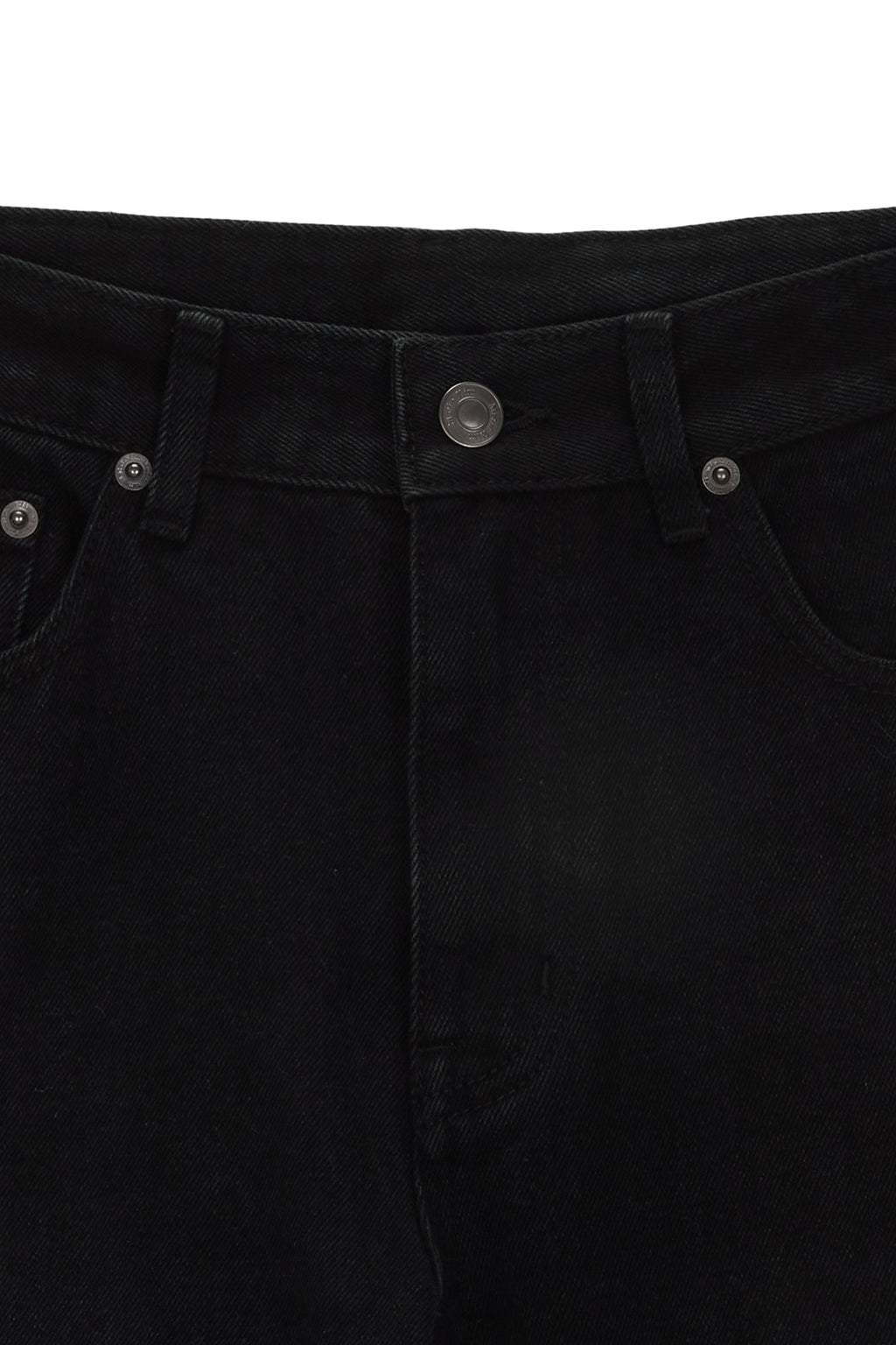 [matinkim] BACK POCKET POINT WASHED BOOTS CUT DENIM PANTS IN BLACK