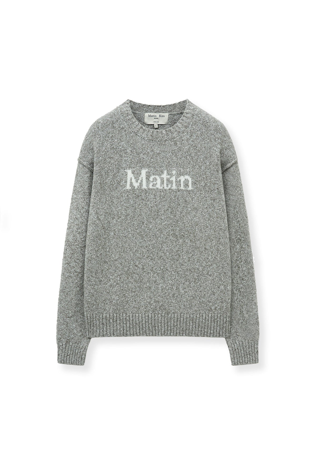 [matinkim] MATIN MIXED YARN KNIT PULLOVER IN GREY