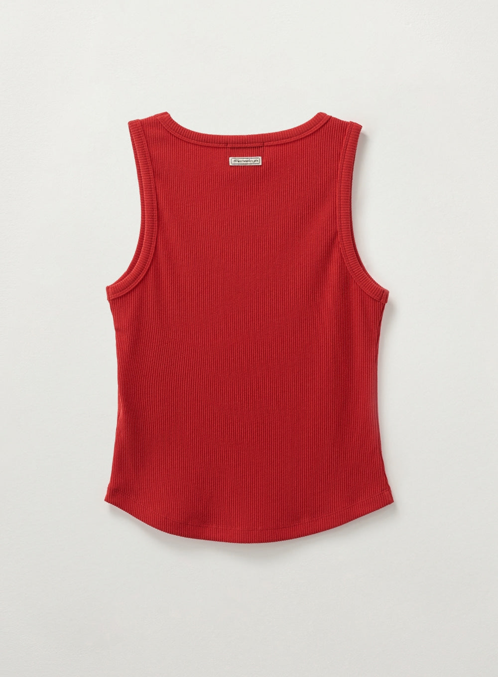 [satur] (W) Unbalance Neck Line Layered Sleeveless Top - Red