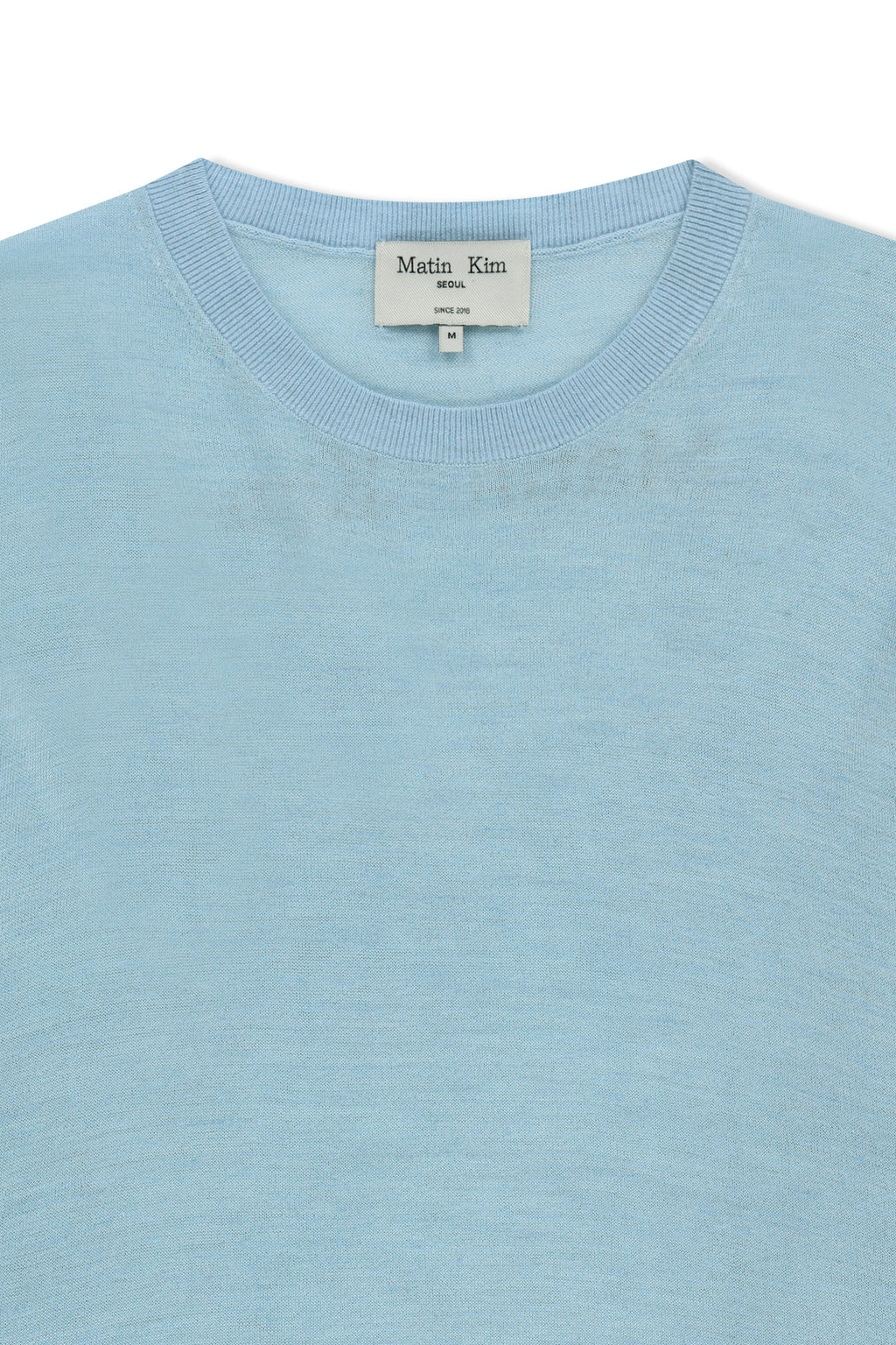 Matinkim Sleeve Print Knit Pullover IN Light Blue