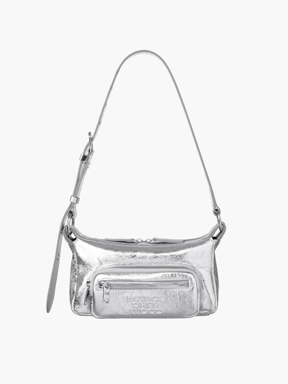 Margesherwood Outpocket Hobo Mini silver crinkle