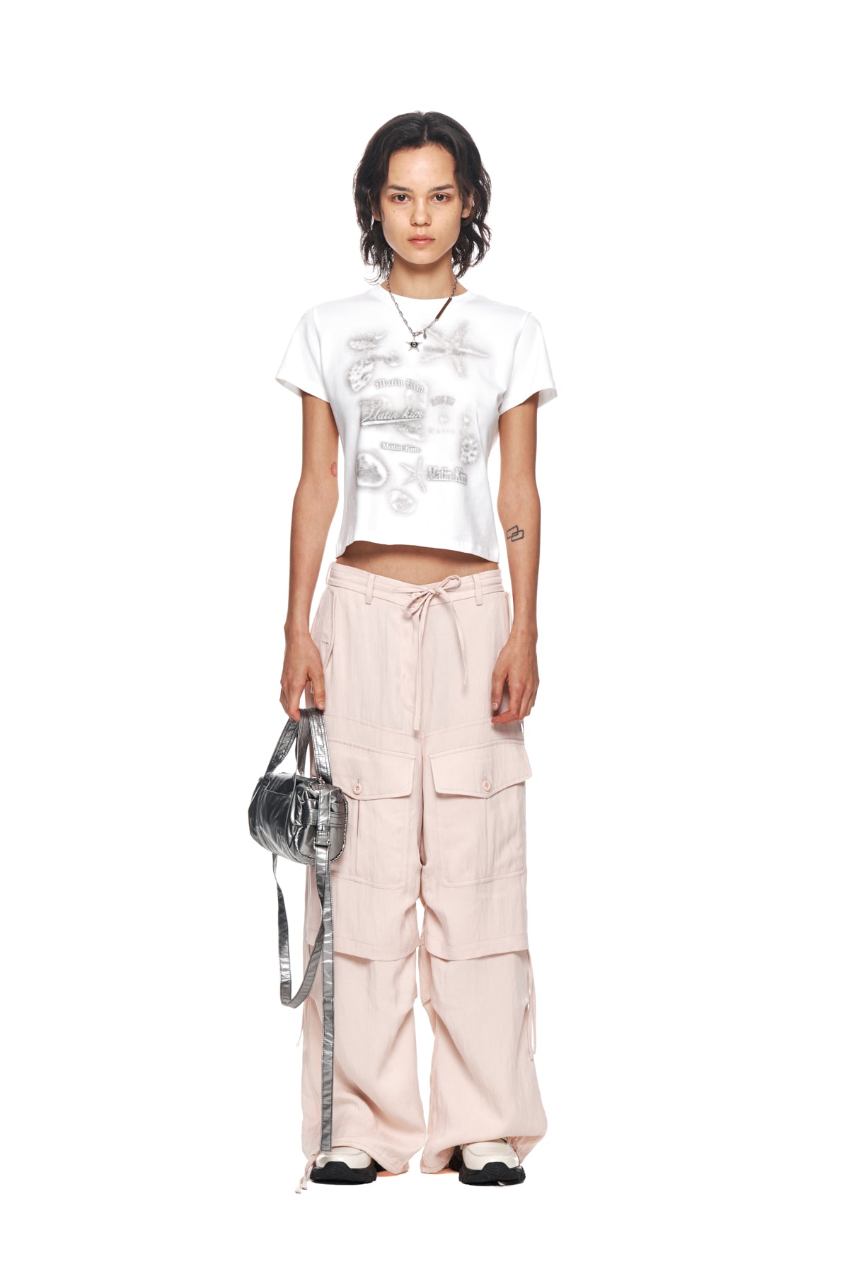 Matinkim Rayon String Cargo Pants IN Light Pink