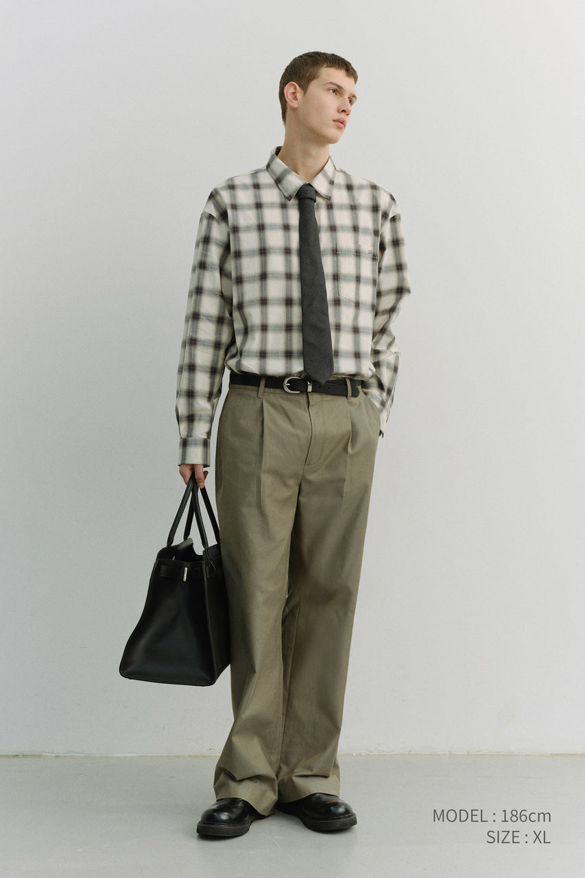 Dunst Unisex 2-Way Oversized Checked Shirt Black Ombre Check