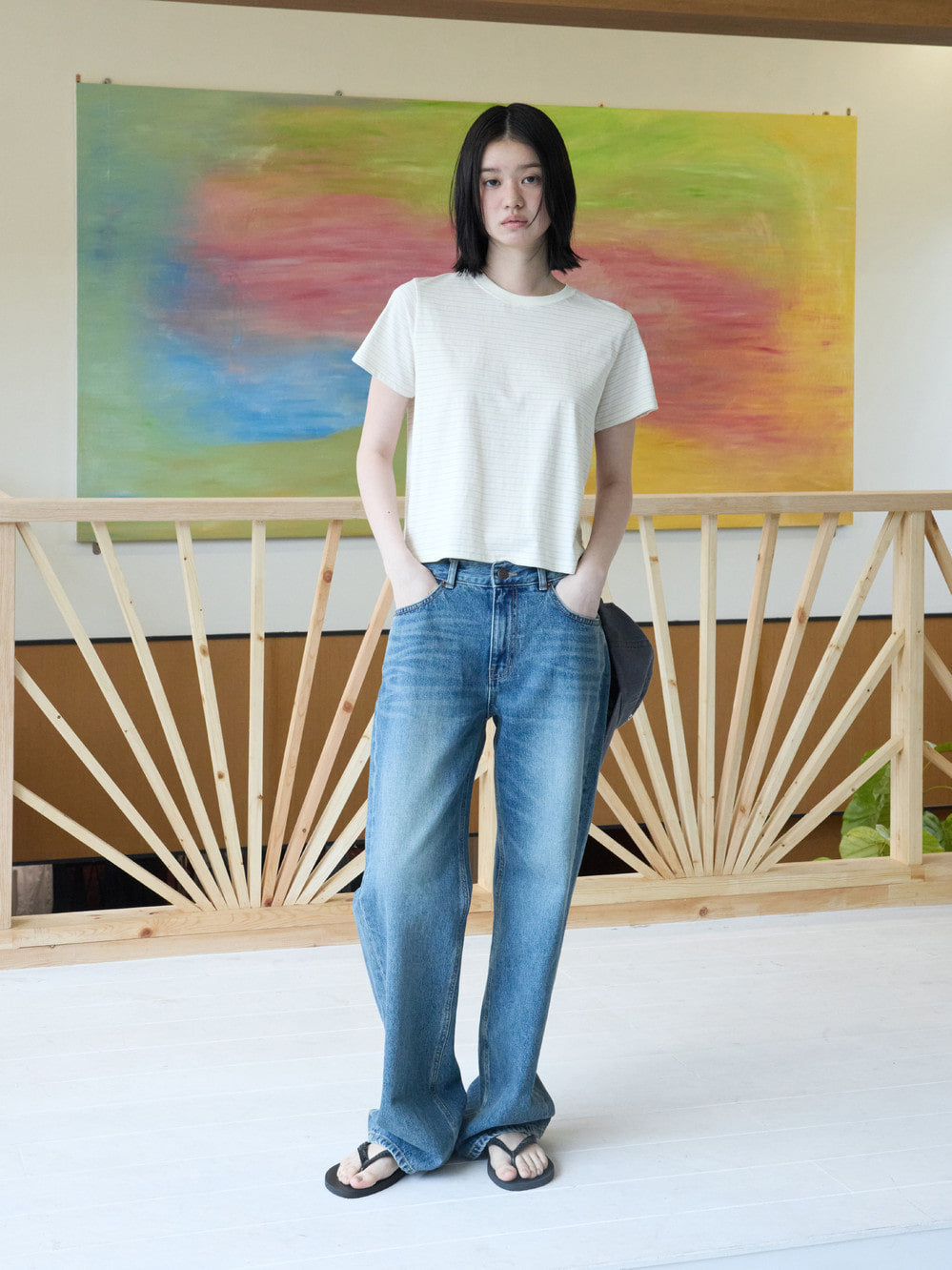 Low Classic Lc Striped Baby Tee Lemon