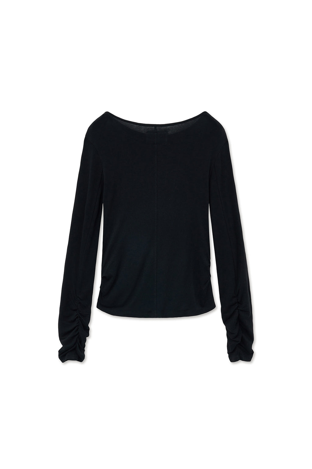 [matinkim] HENLY NECK SHIRRING TOP IN BLACK