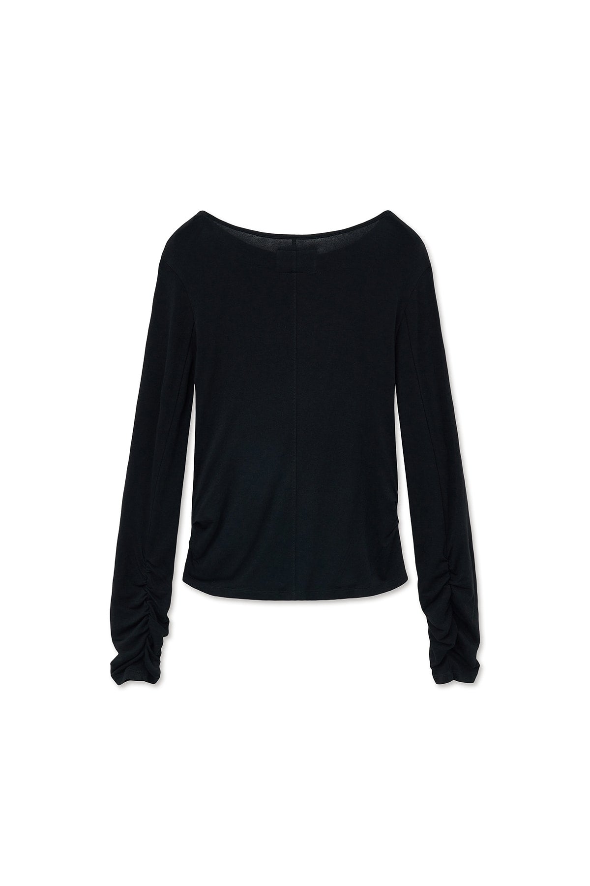 [matinkim] HENLY NECK SHIRRING TOP IN BLACK