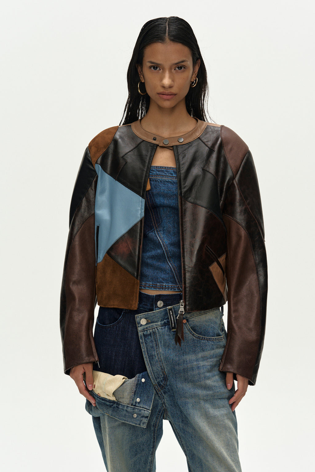 Andersson Bell Leather Patchwork Biker Jacket