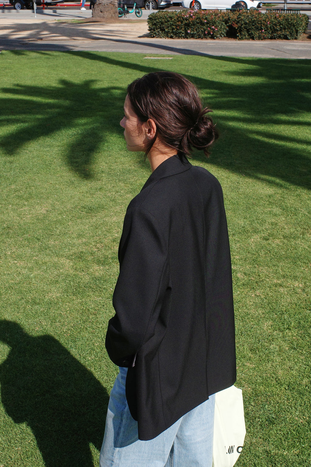 Low Classic Oversized 3-Button Wool Blazer - Black