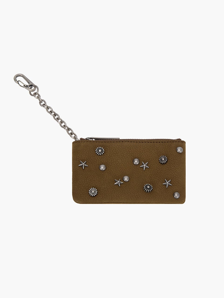 Margesherwood Full Stud Zipper Wallet chestnut nubuck