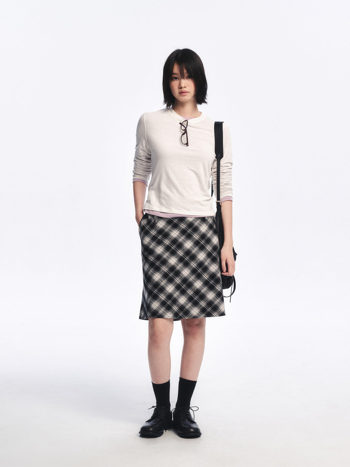 Low Classic Wool-Blend Stitch Long Sleeve Tee Ivory