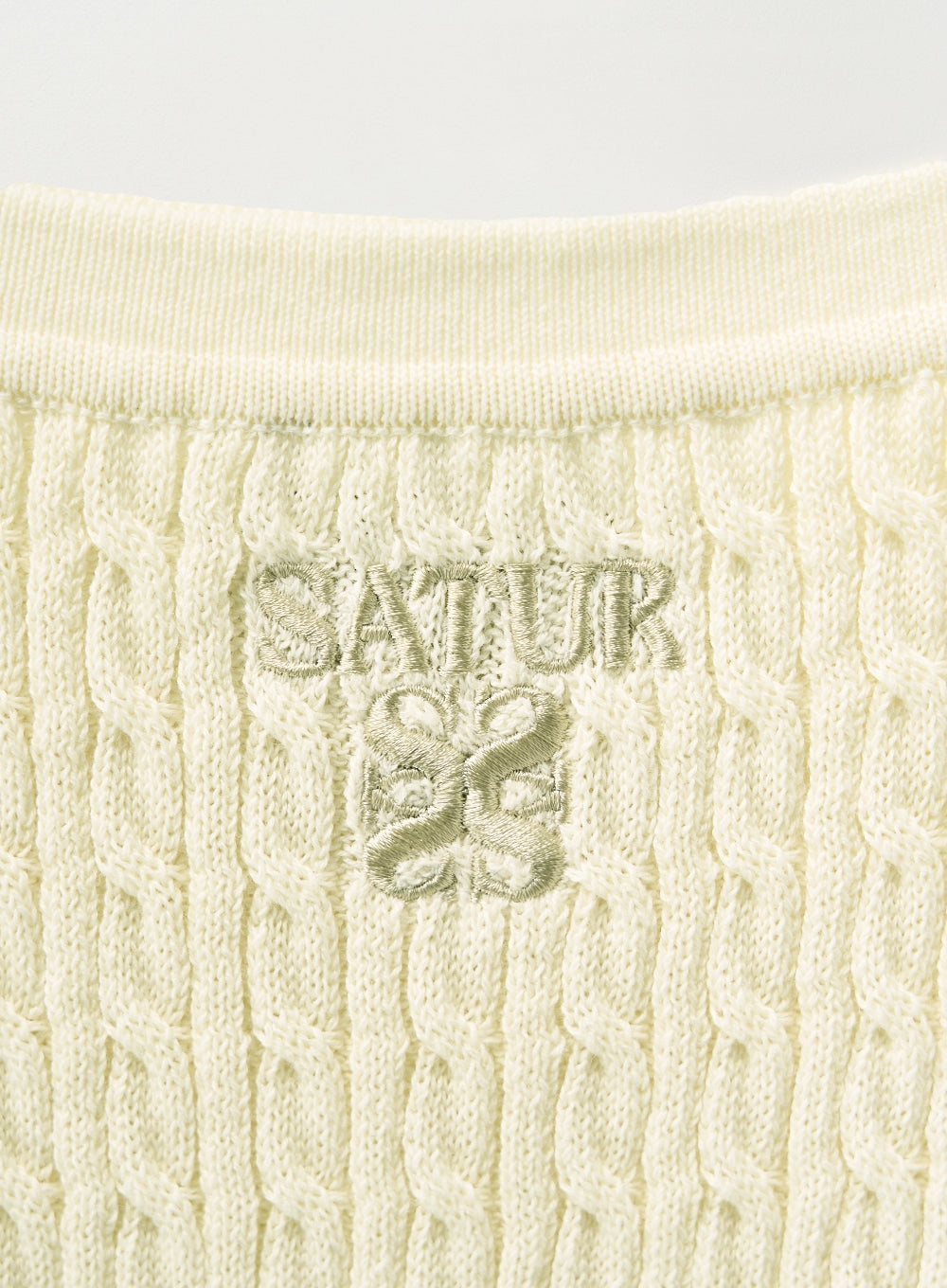 [satur] (W) Cable Knit Camisole - Cream