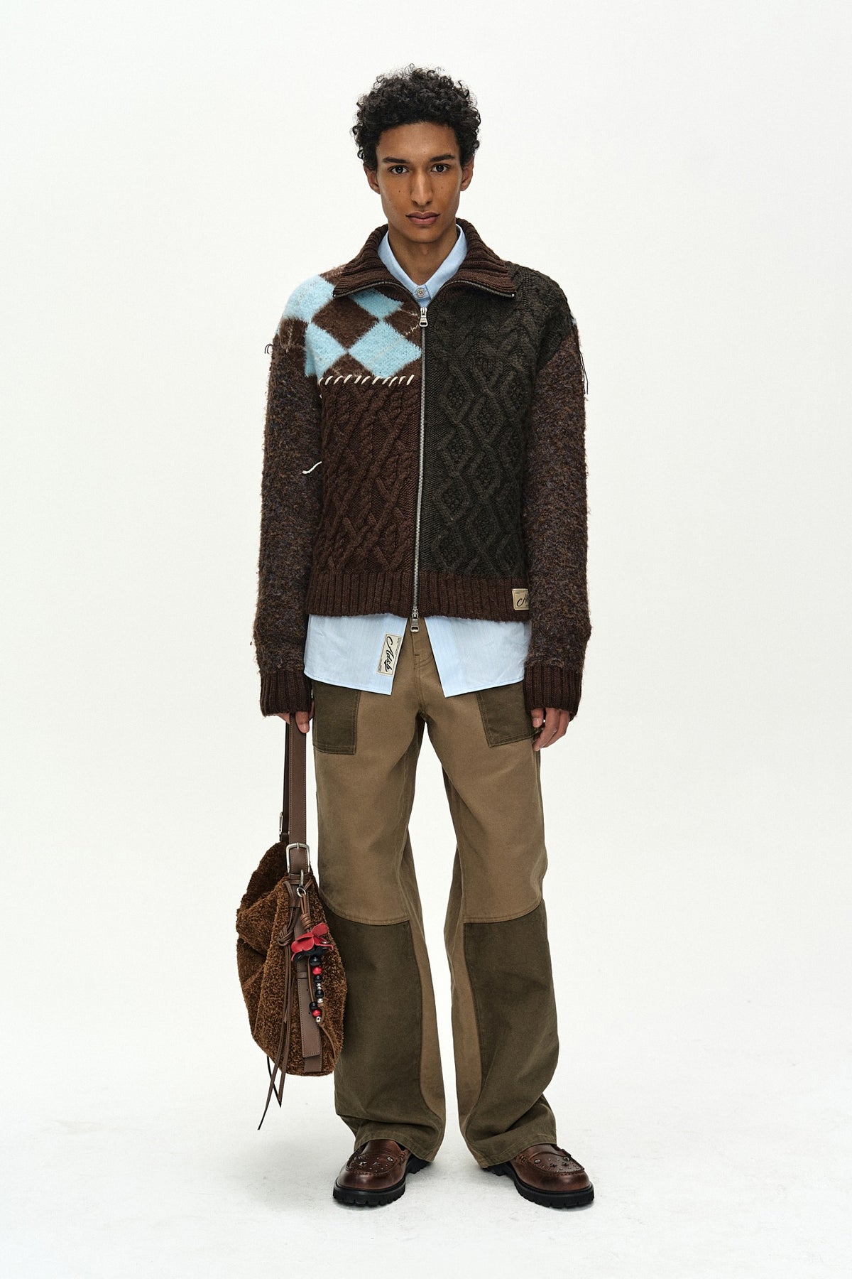 Andersson Bell Austin Patchwork Washed Wide-Leg Jeans
