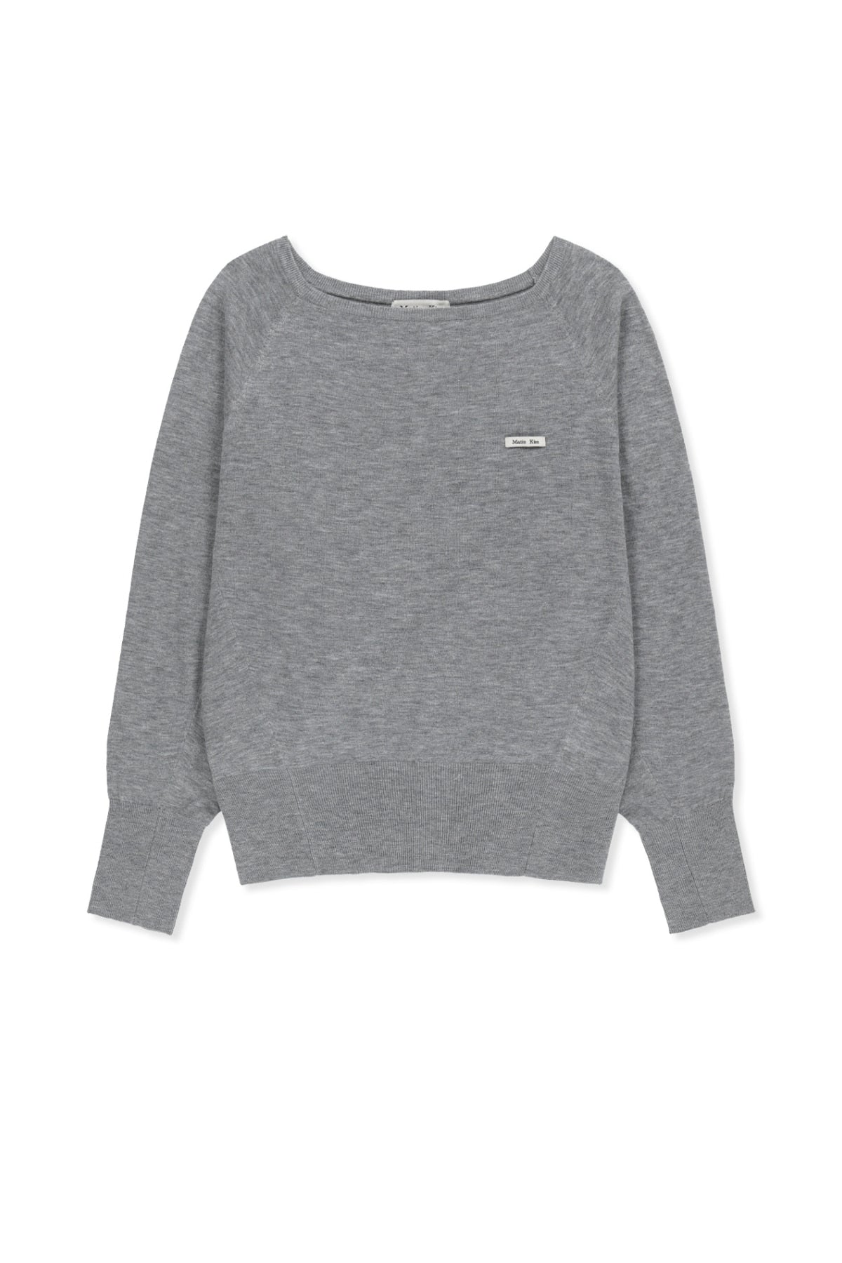 Matinkim Betwing Fit Boat Neck Knit Pullover IN Grey