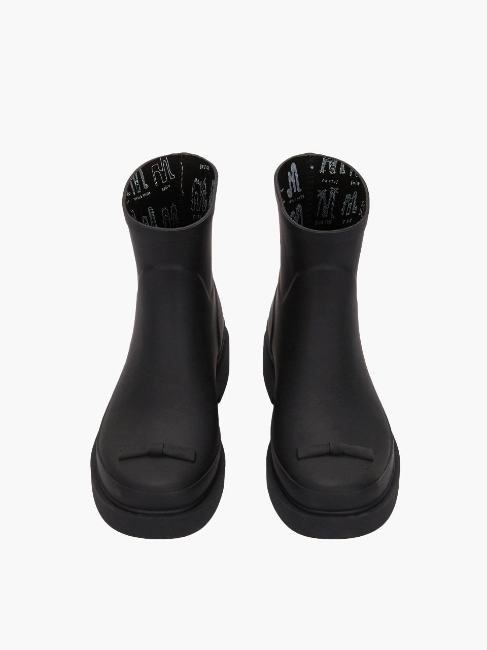 Margesherwood Ribbon Rubber Boots Short black