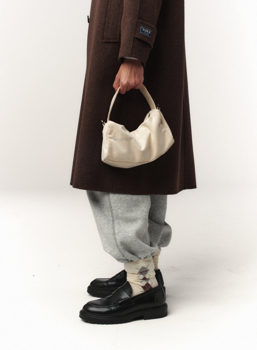 [satur] (W) Argyle Socks - Cream