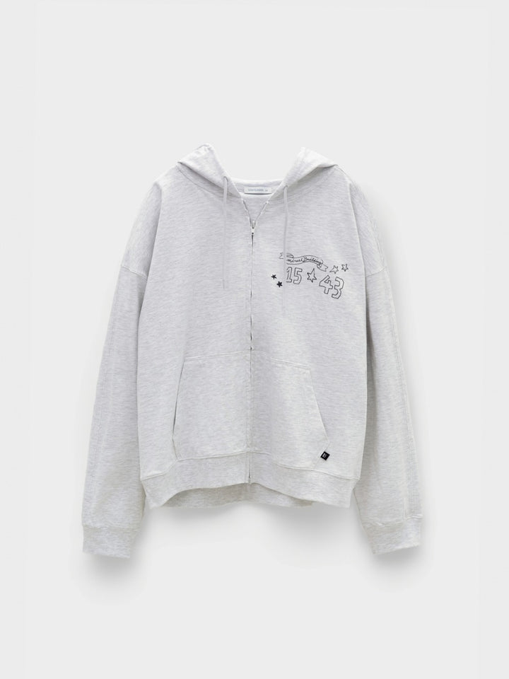 Low Classic Mirae Zip-Up Hoodie Light Melange Grey