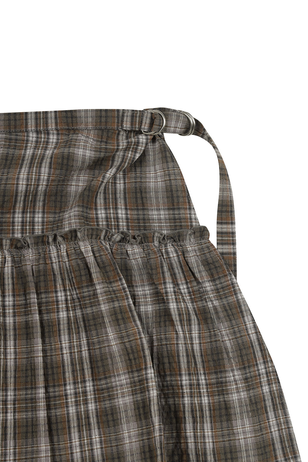 [matinkim] CHECK LAYERED SKIRT IN GREY