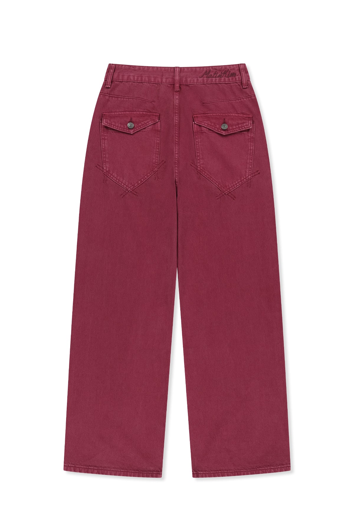 Matinkim Matin Waist Logo Wide Denim Pants IN Purple