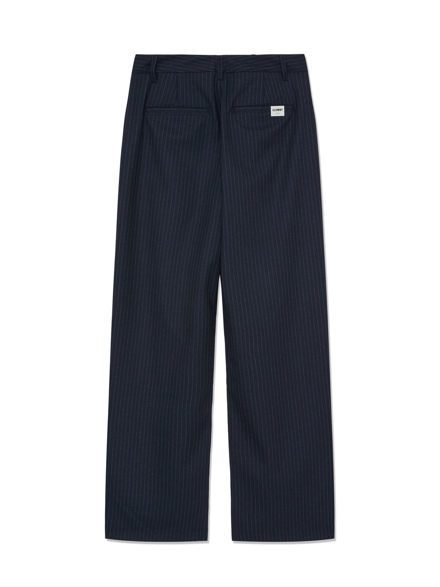 GLOWNY G Gentle Wide Leg Pinstripe Pants 2.0 (Navy)