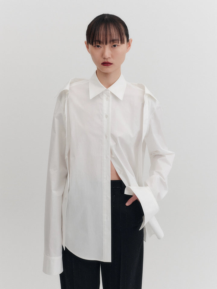 EENK Double Collar Transformable Shirt - White