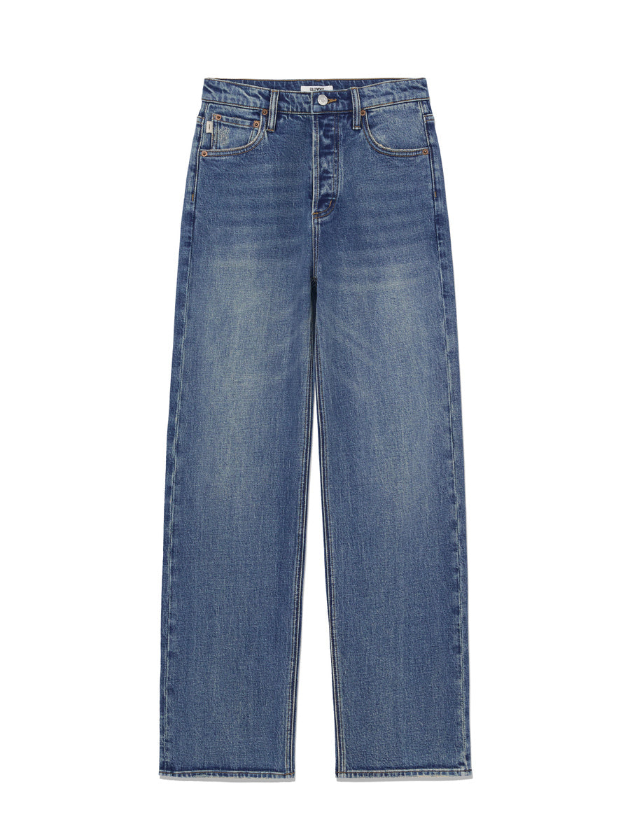 GLOWNY 90s High Rise Wide Leg Jeans (Long) (Ocean Blue)