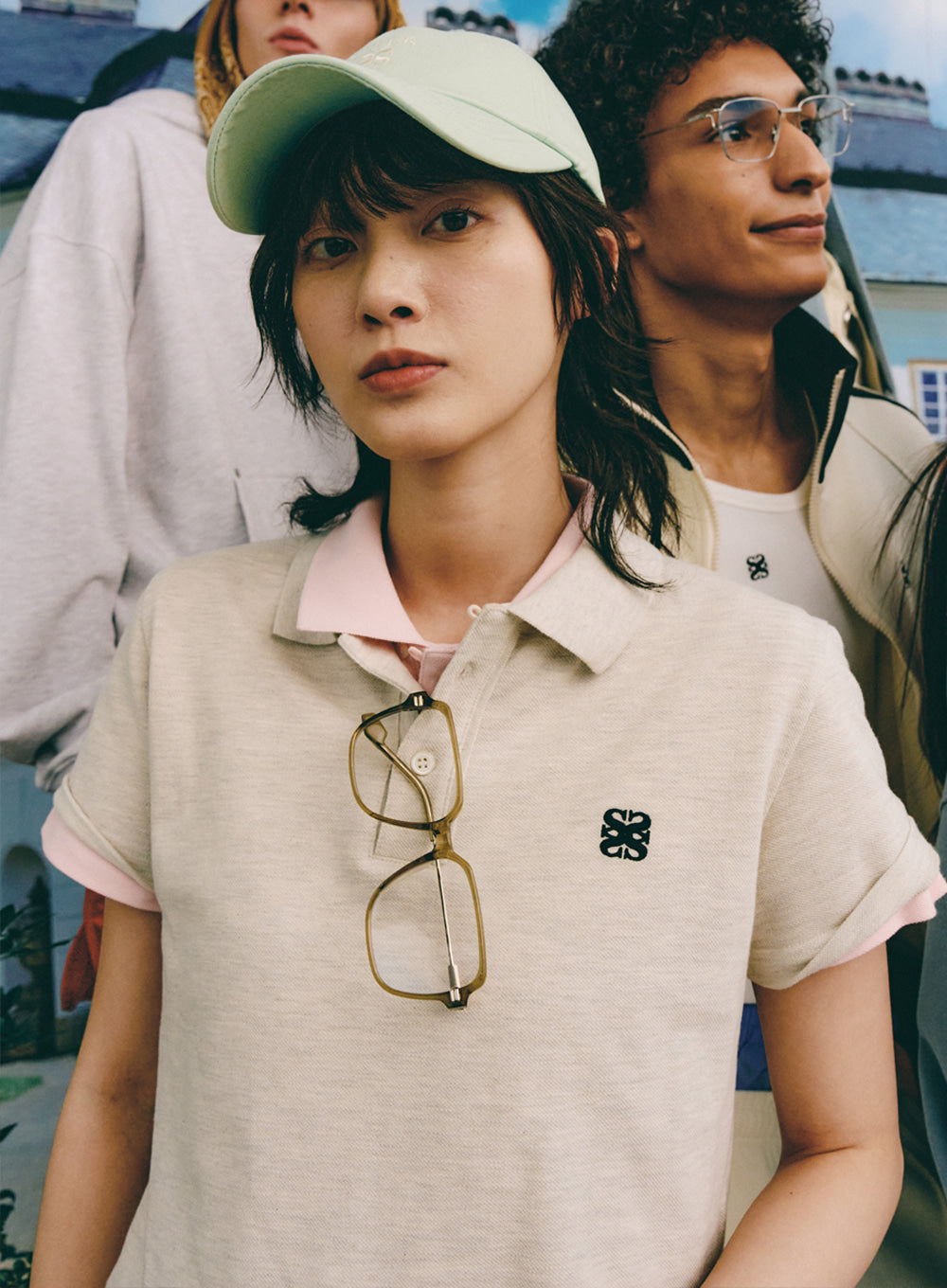[satur] (W) Basic Pique Polo T-Shirt - Melange Ivory