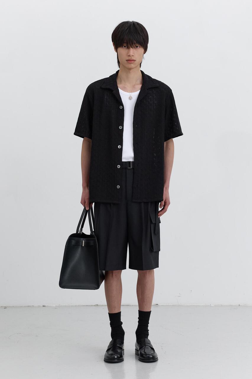 Dunst Belted Multipocket Bermuda Shorts Black