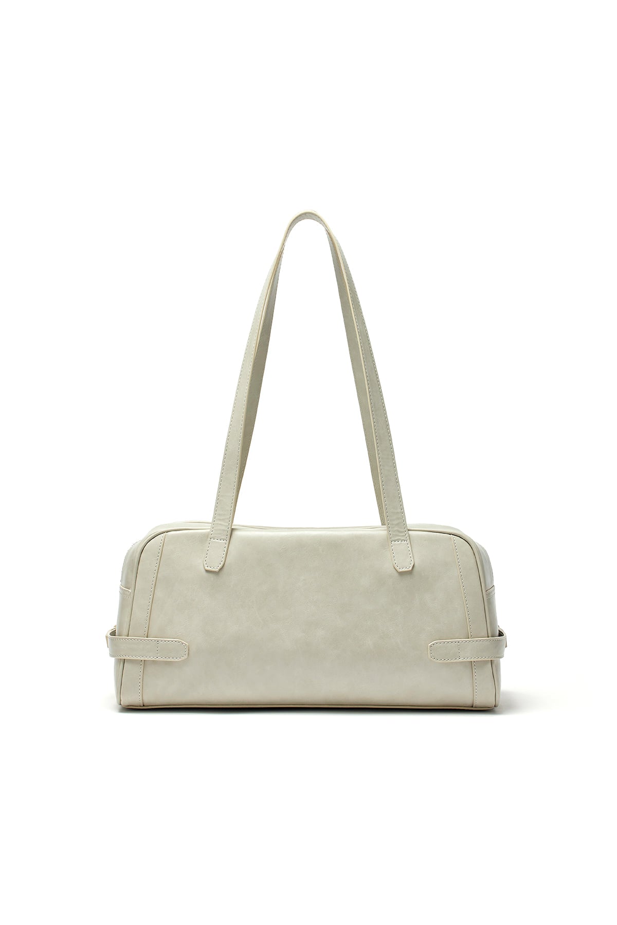 [matinkim] BIKER DETAIL MEDIUM SHOULDER BAG IN LIGHT GREY