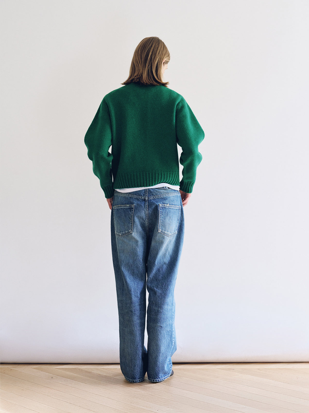 Nothing Written Bunny Wool Pullover Knit (Leafy Green)